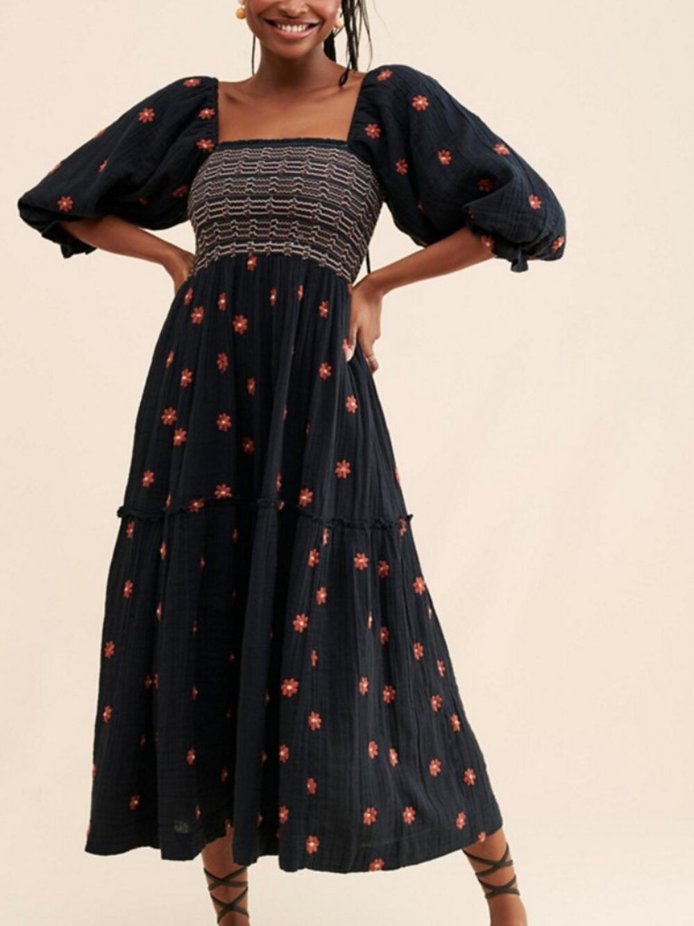Free People Dahlia Embroidered Maxi Dress